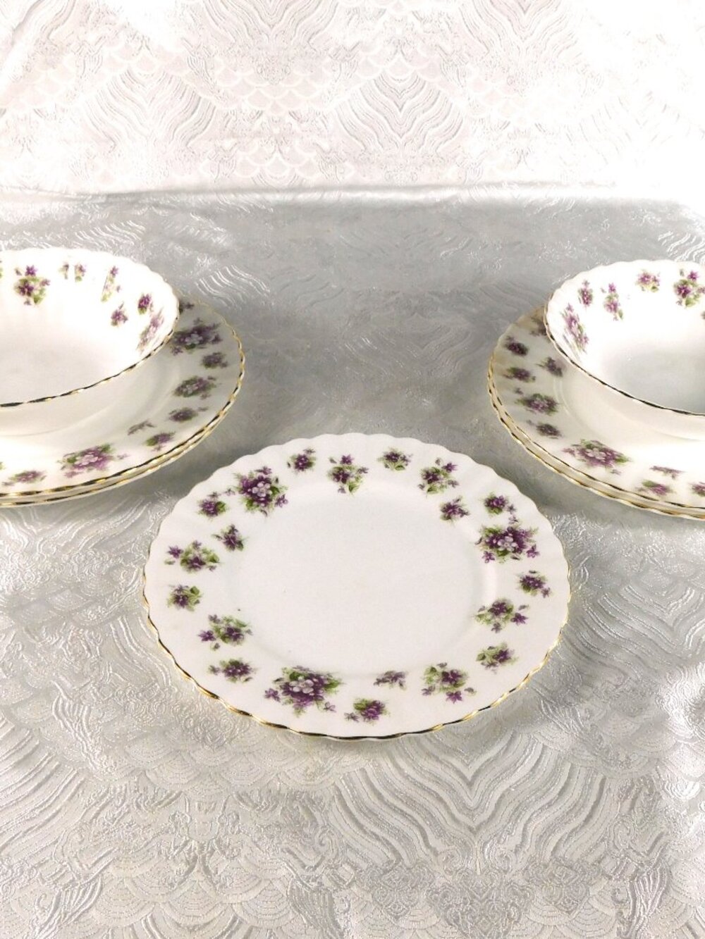 Seven Piece Royal Albert Dish Set in Sweet Violets # 27131